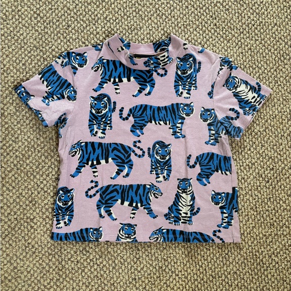 nooworks Tops - Nooworks Mock Neck Shirt Blue Tiger XL
